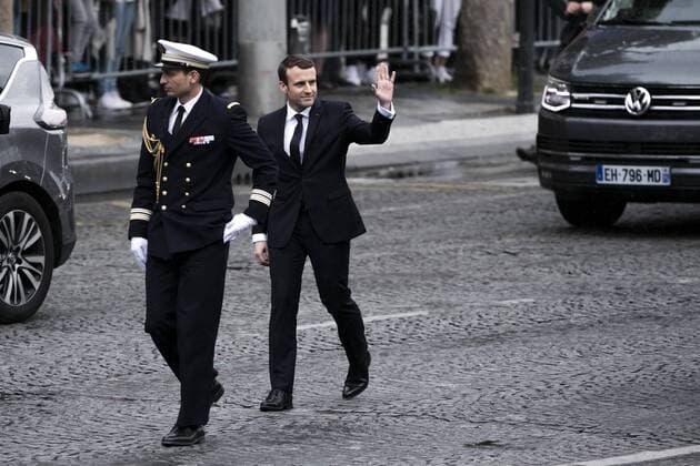 Paris, France le 14 Mai, 2017 - Le president de la rŽpublique participe a la cŽrŽmonie d hommage au soldat inconnu a l Arc de Triomphe - Emmanuel Macron __  Copyright: xVincentxIsorex