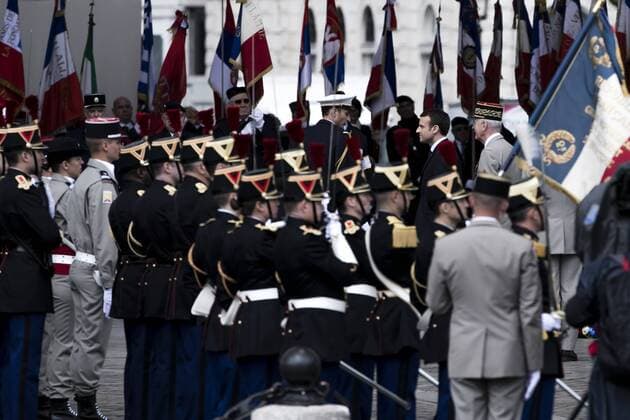 Paris, France le 14 Mai, 2017 - Le president de la rŽpublique participe a la cŽrŽmonie d hommage au soldat inconnu a l Arc de Triomphe - Emmanuel Macron __  Copyright: xVincentxIsorex