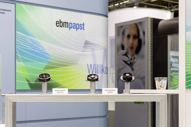 Deutschland, Frankfurt am Main, 12.09.2017: IAA 2017, Frankfurt. Messestand des Zulieferers ebm papst. Â