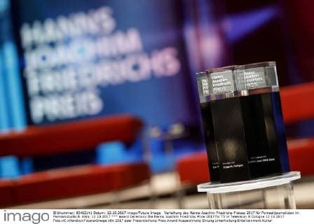 Verleihung des Hanns-Joachim-Friedrichs-Preises 2017 für Fernsehjournalisten im Fernsehstudio B. Köln, 12.10.2017