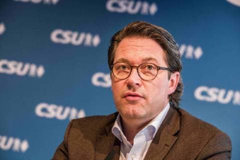 Pressekonferenz der CSU in München February 8, 2018 - Munich, Bavaria, Germany - Andreas Scheuer. Horst Seehofer, head of Angela Merkelâ€⠢s Bavarian sister party the CSU held a conference one day after a 177-page agreement between Angela Merkel and the SPD was made in order to create a viable government and avoid new elections. Germany has been operating without a functional government since the September 24th elections, which not only propelled the right-extremist AfD party to third-place nationally, but also led to the unprecedented downfall of Seehofer as Minister-President of Bavaria. The CSU has been a holdout on themes such as limits on refugee intake and on immigration, increased Kindergeld, and the ending of the Solidarity Tax for the former East Germany. Alexander Dobrindt and Andreas Scheuer .Seehofer, a divisive figure of German politics, is expected to - ZUMAb160 20180208_zbp_b160_022 Copyright: xSachellexBabbarx