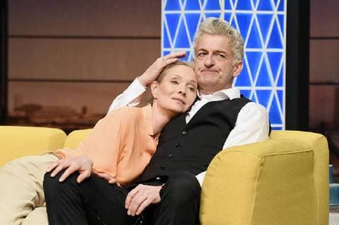 Katja Weitzenböck und Dominic Raacke bei der Fotoprobe zum Theaterstück Die Niere in der Komödie am Kurfürstendamm. Berlin, 01.03.2018