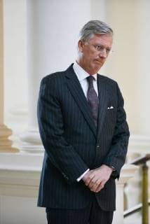 King Philippe - Filip of Belgium pictured during a royal visit to the La Famille royale fait la Une exposition organized by the Soirmag magazine, Wednesday 07 March 2018 in Brussels. The weekly publication is celebrating their 90th anniversary with an exhibition of 300 magazine covers featuring the Royal Family F. Andrieu Agencepeps Reporters Roi Philippe durand la visite de l exposition La Famille royale fait la Une organisÃ