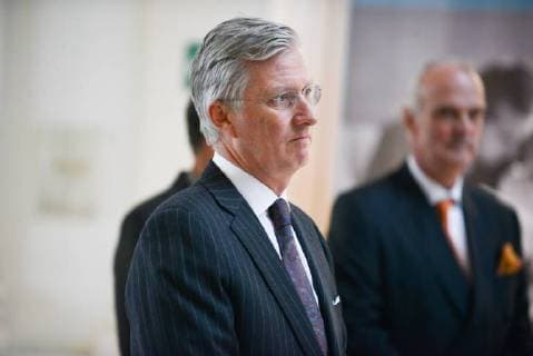 King Philippe - Filip of Belgium pictured during a royal visit to the La Famille royale fait la Une exposition organized by the Soirmag magazine, Wednesday 07 March 2018 in Brussels. The weekly publication is celebrating their 90th anniversary with an exhibition of 300 magazine covers featuring the Royal Family F. Andrieu Agencepeps Reporters Roi Philippe durand la visite de l exposition La Famille royale fait la Une organisÃ
