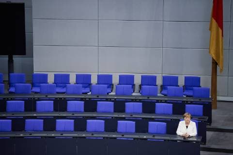 Bilder des Tages Bundeskanzlerin Angela Merkel, CDU, auf der Regierungsbank im Bundestag in Berlin. 14.03.2018. Berlin Deutschland
