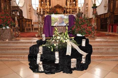 Themen der Woche Bilder des Tages Gedenkbild in der Kirche Gedenkgottesdienst für Siegfried Rauch Kirche Gedenken Gemeinde Habach bei Murnau 19.03.2018