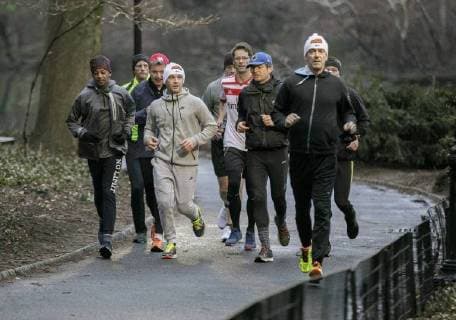 Themen der Woche Bilder des Tages Bundesaussenminister Heiko Maas, SPD, trifft sich mit den PRunner, einem Lauftreff von Botschaftern bei den Vereinten Nationen, um im Central Park zu joggen. 28.03.2018 New York USA
