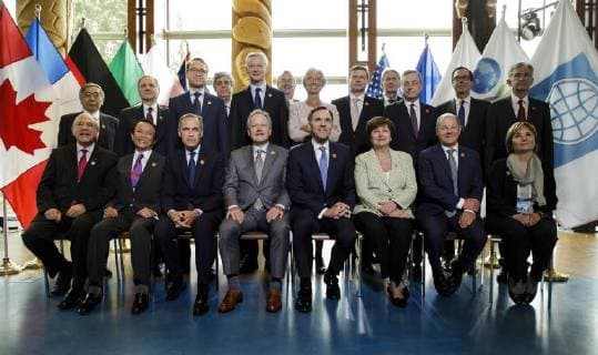News Themen der Woche KW22 Familienfoto mit Bundesfinanzminister Olaf Scholz (2.v.r. vorne), SPD, beim G7 Treffen der Finanzminister und Notenbankgouverneure in Whistler, Kanada. 01.06.2018, Whistler Kanada