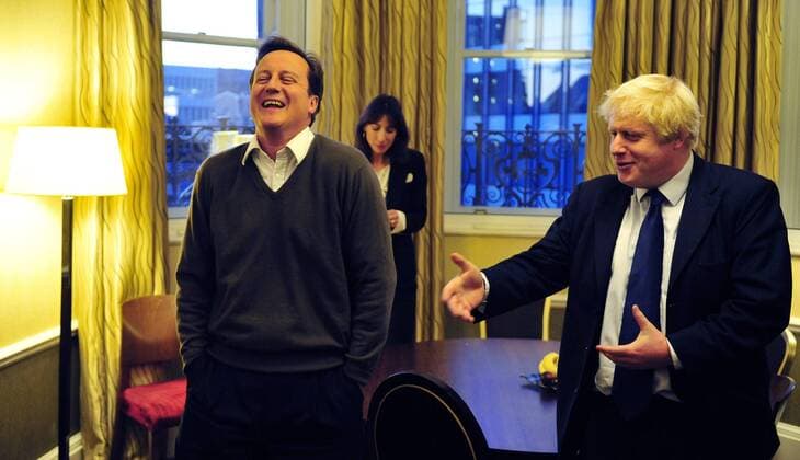 It has been reported that Boris Johnson is talked down from resigning over Brexit by David Cameron in secret meeting on eve of Chequers summit Leader of the Conservative Party David Cameron and Boris Johnson meet up in David s hotel room in Manchester at the Conservative Party Conference, Sunday October 4, 2009.  xAndrewxParsonsx xi-Imagesx IIM-18124-0023