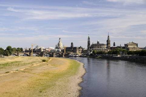 News Bilder des Tages Niedrigwasser 2018, Dresden, Sachsen, Deutschland, Europa