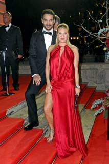 Deutscher Sportpresseball 2018. Magdalena Brzeska mit Freund Roland anläßlich des Deutschen Sportpresseballs am 03.11.2018 in der Alten Oper Frankfurt Main. 20181103MWI778