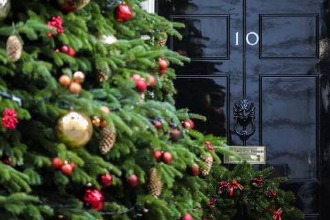 December 4, 2018 - London, United Kingdom - A giant Christmas tree is seen outside No 10 Downing Street. London United Kingdom - ZUMAs197 20181204_zaa_s197_064 Copyright: xDinendraxHariax