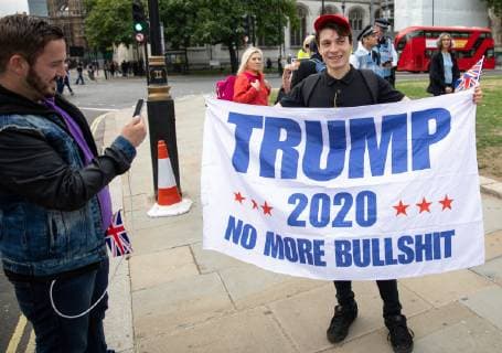 September 5, 2018 - London, London, UK - London, UK. NOTE: FILE PHOTO. James Goddard (left) and Max Hammet-Millay (right) pictured at a Brexit demonstration in September. The pair have been accused of being part of the group calling Conservative MP Anna Soubry a Nazi on Monday this week. ORIGINAL CAPTION: Anti-Brexit demonstrators and some far-right sympathisers campaign outside the Houses of Parliament, calling for Britain s immediate exit from the EU, and the re-instating of former Foreign Secretary Boris Johnson. London UK  - ZUMAl94_ 20180905_zaf_l94_099 Copyright: xTomxNicholsonx