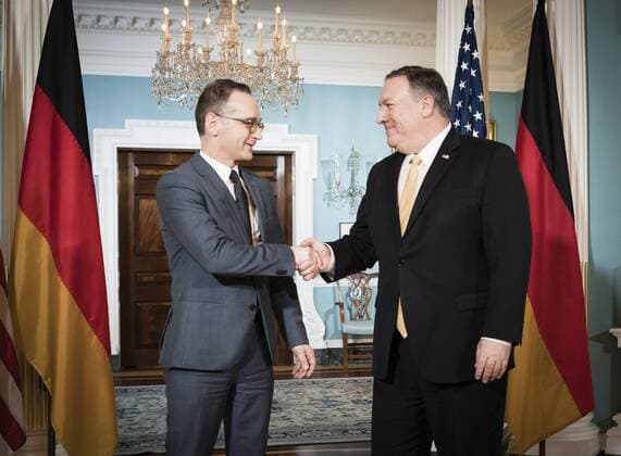 News Themen der Woche KW04 News Bilder des Tages Bundesaussenminister Heiko Maas, SPD, trifft den Aussenminister der Vereinigten Staaten von Amerika, Mike Pompeo, in Washington, 23.01.2019. Washington Vereinigte Staaten von Amerika