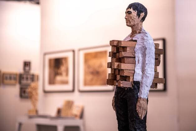 Entertainment Themen der Woche KW08 Entertainment Bilder des Tages Art Karlsruhe 2019 am 21.02.2019 in Karlsruhe {locationtaken, lctk}, Germany,GER, Europe Kreative Holzarbeiten