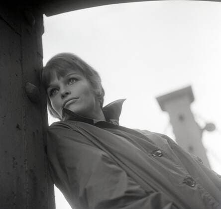 01.04.1963, Berlin, DDR - Angelica Domroese, Schauspielerin. (Angelica Domroese, aussen, Aussenaufnahme, Berlin, DDR, deutsch, Deutsche Demokratische Republik, Deutschland, Domroese, Europa, europaeisch, Fernsehen, Film, Filmschauspielerin, GDR, historisch, Mensch, Persoenlichkeit, Person, pmscartandhistory, Portraet, Portrait, QF, Quadrat, Querformat, s w, Schauspielerin, schwarz weiss, schwarz-weiss, Schwarzweiss, Theaterschauspielerin, Westeuropa, Zeitdokument, Zeitgeschichte) 630401KF514DOMROESE.JPG