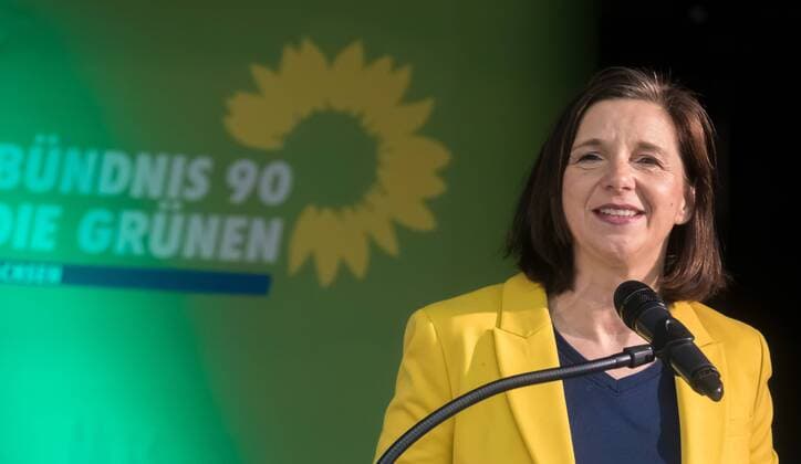 Grüne Landesparteitag Sachsen in Chemnitz am 02.03.2019. Gastrednerin Bundestag Fraktionsvorsitzende Katrin Göring-Eckardt spricht. Chemnitz Sachsen Deutschland