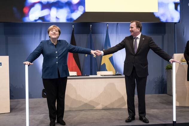 News Themen der Woche KW14 News Bilder des Tages Angela Merkel und Stefan Löfven beim Eröffnungsrundgang auf der Hannover Messe 2019 auf dem Messegelände. Hannover, 01.04.2019