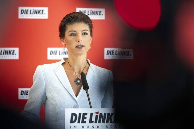 News Themen der Woche KW14 News Bilder des Tages Sahra Wagenknecht, DIE LINKE Fraktionsvorsitzende, aufgenommen bei einem Pressestatement im Bundestag in Berlin, 02.04.2019. Berlin Deutschland