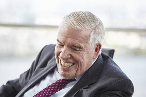Klaus-Michael Kühne im Interview DEU, Deutschland, Hamburg, 01.09.2017: Klaus-Michael Kühne im Gespräch mit den Handelsblatt-Redakteuren Thomas Tuma und Christoph Schlautmann. Im Bild: Kühne.