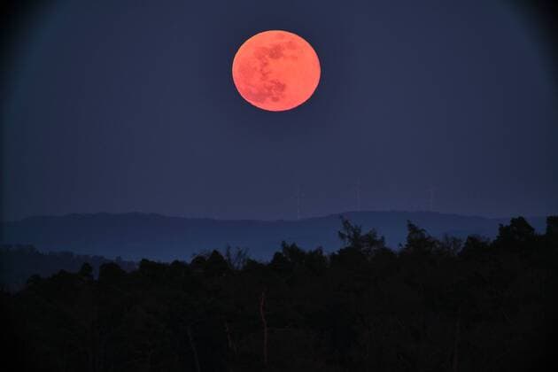 News Themen der Woche KW16 News Bildes des Tages Orangener Vollmond an Karfreitag Ein orangener Vollmond war um 20:30 an Karfreitag in ganz Deutschland zu sehen. Wir haben Bilder von diesem spektakulärem Ereignis., 70619 Stuttgart, Deutschland Copyright: 7aktuellx xDavidxM.xSkiba