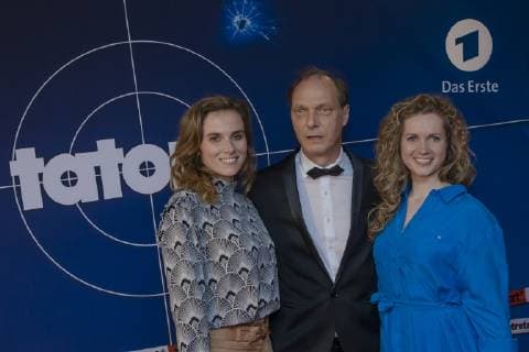 Das MDR-Tatort-Ermittler-Team aus Dresden um Karin Gorniak (Karin Hanczewski), Peter Michael Schnabel (Martin Brambach) und Leonie Winkler (Cornelia Gröschel) (L-R) sucht in seinem ersten gemeinsamen Fall einen Serienmörder. Fotocall vor der Preview des MDR-Tatortes Das Nest im Rundkino Dresden.