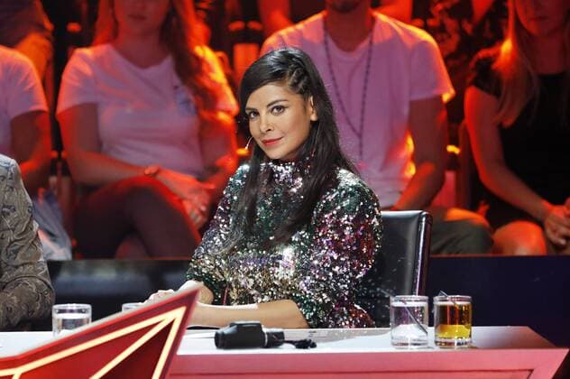 Collien Ulmen-Fernandes im Finale der Live Show The Masked Singer in den MMC Studios Köln-Ossendorf. Köln, 01.08.2019