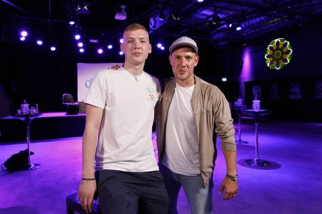 Entertainment Themen der Woche KW32 Entertainment Bilder des Tages Ilias Petszokat mit Vater Oli.P Oliver Petszokat bei der Präsentation des Albums Alles Gute! im Carlswerk Victoria. Köln, 11.08.2019