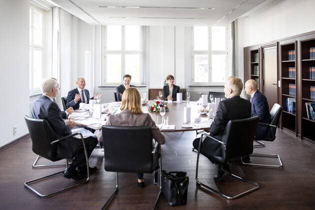 News Themen der Woche KW33 News Bilder des Tages Bundesfinanzminister Olaf Scholz, SPD, trifft Sajid Javid, Finanzminister von Grossbritannien, zum Gespraech. Berlin, 16.08.2019. Berlin Germany