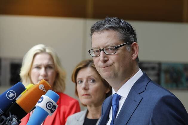 News Themen der Woche KW34 News Bilder des Tages Kommissarischen Vorsitzenden der SPD Manuela Schwesig, Malu Dreyer und Thorsten Schäfer-Gümbel, Deutschland, Berlin, Willy-Brandt-Haus, SPD Pressekonferenz, 19.08.2019