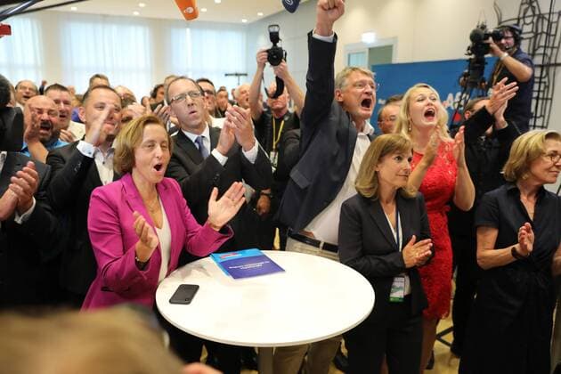 Bilder des Jahres 2019, News 09 September News Bilder des Tages Im Bild: Wahlparty der AfD Dresden - Landtagswahl Sachsen 2019
