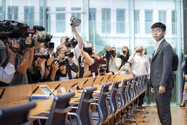 Bilder des Jahres 2019, News 09 September News Themen der Woche KW37 News Bilder des Tages Joshua Wong, Generalsekretaer von Demosisto, aufgenommen waehrend einer Pressekonferenz zur Lage in Hongkong. Berlin, 11.09.2019. Berlin Deutschland