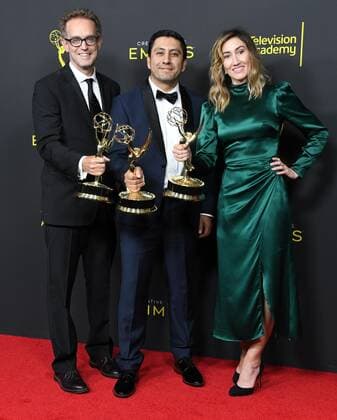 14 September 2019 - Los Angeles, California - Sam Bisbee, Rudy Valdez, Theodora Dunlap. 2019 Creative Arts Emmys Awards - Press Room held at Microsoft Theater L.A. Live. Photo Credit: Birdie Thompson AdMedia 245021 2019-09-14 California Los Angeles Etats-Unis  Copyright: xAdMediax STAR_245021_075