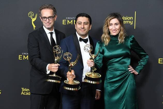 14 September 2019 - Los Angeles, California - Sam Bisbee, Rudy Valdez, Theodora Dunlap. 2019 Creative Arts Emmys Awards - Press Room held at Microsoft Theater L.A. Live. Photo Credit: Birdie Thompson AdMedia 245021 2019-09-14 California Los Angeles Etats-Unis  Copyright: xAdMediax STAR_245021_113