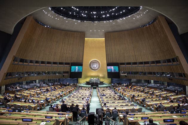 Bilder des Jahres 2019, News 09 September News Themen der Woche KW39 News Bilder des Tages Rede von Bundesaussenminister Heiko Maas, SPD, bei der 68. Generalversammlung der Vereinten Nationen, New York. 25.09.2019 New York United States