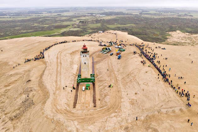 Bilder des Jahres 2019, News 10 Oktober Loenstrup, Rubjerg Knude fyr flyttes, tirsdag den 22. oktober 2019. Drone foto. , Denmark Copyright: HansxRavn HansxRavnx Cop102 spdk20191022-122932-L