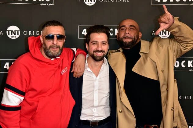 Bilder des Jahres 2019, Entertainment 11 November Entertainment Themen der Woche KW45 Kida Khodr Ramadan, Özgür Yildirim und Veysel Gelin bei der Premiere der 3. Staffel der TNT TV-Serie 4 Blocks im Gloria Palast. München, 06.11.2019