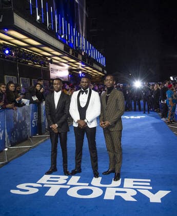 November 15, 2019, London, United Kingdom: Stephen Odubola, Rapman and Michael Ward attend the World Premiere of the Blue Story at the Curzon Mayfair in London. London United Kingdom - ZUMAs197 20191115_zaa_s197_058 Copyright: xGaryxMitchellx