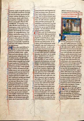 LEGENDE ARTHURIENNE Lancelot sort du chateau Joyeuse Garde et quitte le pays apres la bataille durant laquelle il a epargne Arthur. Miniature tiree du manuscrit La mort le roi Arthus datant de 1316 (14e, XIVe s.) Credit : Collection British Library KHARBINE-TAPABOR.