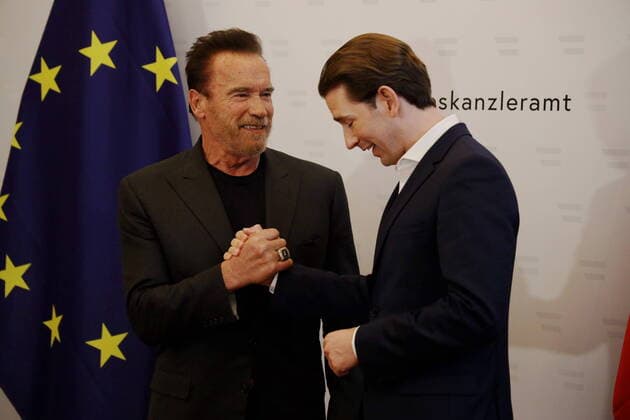 Bilder des Jahres 2020, News 01 Januar News Themen der Woche KW05 Schwarzenegger bei Kurz Wien, BKA, 28. 01. 2020 Arnold SCHWARZENEGGER besucht Sebastian KURZ