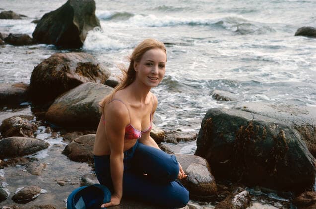 Diana Körner, deutsche Schauspielerin, am Strand, Deutschland 1969. German actress Diana Koerner on the beach, Germany 1969. Nur redaktionelle Nutzung. Editorial usage only. Copyright: ArthurxGrimm UnitedArchives82001741