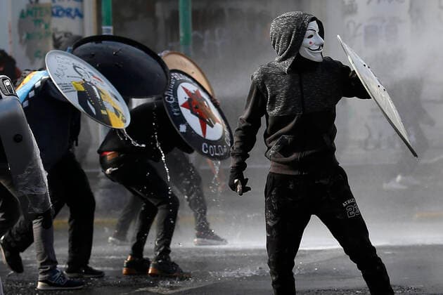 Valparaiso, March 2, 2020 New day of protest and demonstration in downtown Valparaiso Raul Zamora Aton Chile, Valparaiso Chile Aton 400971  Copyright: RAULxZAMORA ATONxCHILE