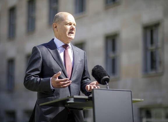Bilder des Jahres 2020, News 05 Mai News Themen der Woche KW19 News Bilder des Tages Bundesfinanzminister Olaf Scholz, SPD, gibt eine Statement zur Entscheidung des Bundesverfassungsgerichtes zu EZB -Anleihekaeufen. Berlin, 05.05.2020 Berlin Deutschland