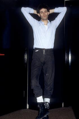 Bob Geldof bei einem Pressetermin bei Phonogram Records. London, 26.03.1984