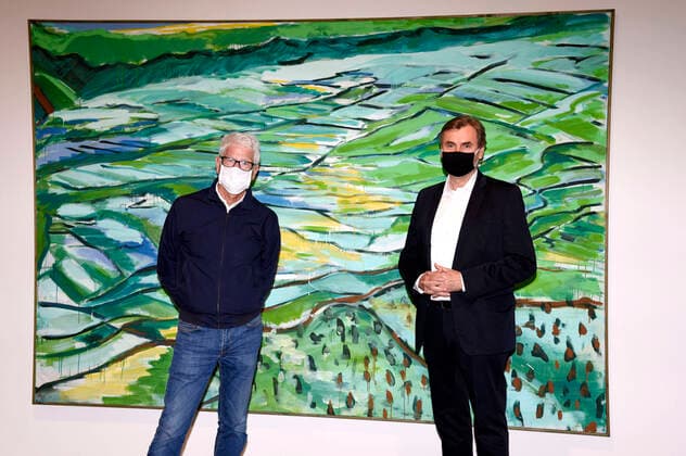 Bilder des Jahres 2020, Entertainment 06 Juni Entertainment Themen der Woche KW24 Bernd Zimmer und Wolfgang Jahn bei der Vernissage zur Ausstellung Terranaut. Malerei - Die Idee Stoa169 in der Galerie Jahn Pfefferle. München, 10.06.2020