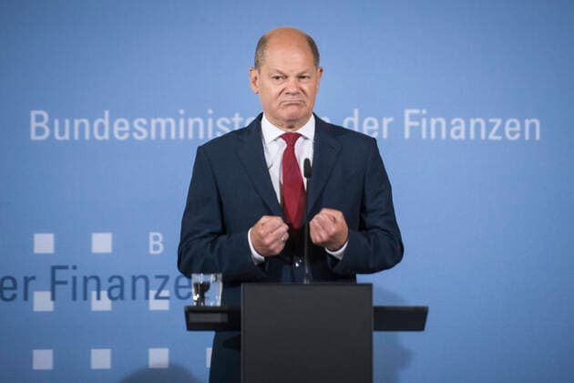 Bilder des Jahres 2020, News 06 Juni News Themen der Woche KW24 News Bilder des Tages Finanzminister und Vizekanzler Olaf Scholz (SPD) bei einer Pressekonferenz zur Umsetzung des Konjunkturpakets am 12.Juni 2020 im Finanzministerium in Berlin. Finanzminister Scholz zur Umsetzung des Konjunkturpakets
