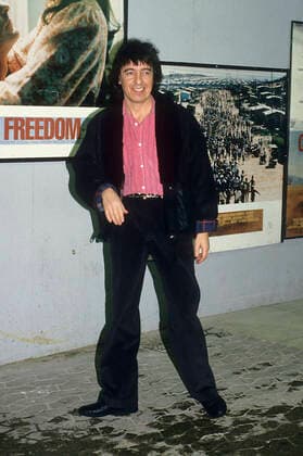Bill Wyman (The Rolling Stones) bei der Gala-Premiere des Dokumentarfilms Chuck Berry Hail! Hail! Rock n Roll im Empire Leicester Square. London, 17.02.1988