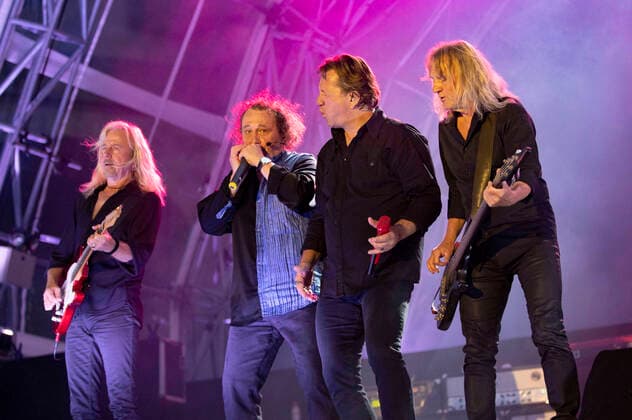 Bilder des Jahres 2020, Entertainment 07 Juli Entertainment Themen der Woche KW31 News Bilder des Tages Bernd Römer, Martin Becker, Claudius Dreilich und Christian Liebig von Karat live beim Domstufen-Open Air 2020 auf dem Domplatz. Erfurt, 28.07.2020