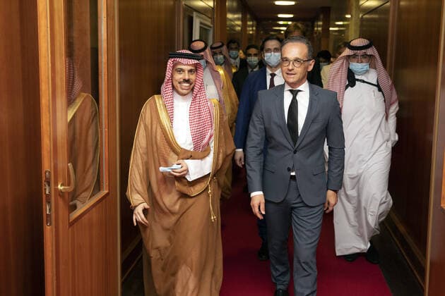 Bilder des Jahres 2020, News 08 August News Themen der Woche KW34 News Bilder des Tages Bundesaussenminister Heiko Maas, SPD, trifft den Aussenminister von Saudi-Arabien, Faisal bin Farhan Al Saud, im Auswaertigen Amt. 19.08.2020 Berlin Deutschland