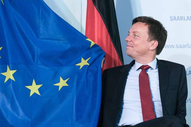 Bilder des Jahres 2020, News 09 September News Themen der Woche KW38 News Bilder des Tages Tobias Hans, Ministerpräsident Saarland, bei der Festveranstaltung zum 70 jährigen Jubiläum der assoziierten Mitgliedschaft der Bundesrepublik Deutschland und des Saarlandes im Europarat am 18.09.20 in der Landesvertretung des Saarlandes in Berlin. Heiko Maas und Tobias Hans feiern 70 Jahre Europarat in Berlin